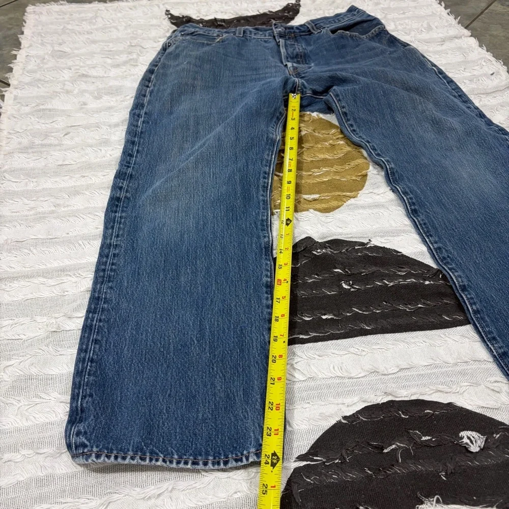 Levis 501 Jeans Mens 36x30 Blue Straight Fit Leg Medium Wash Cotton Button Fly